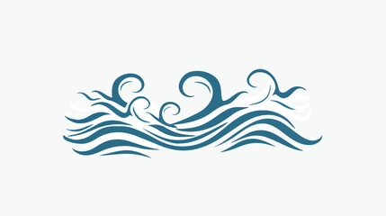 Fototapeta na wymiar Outline wavector icon illustrationvector sea sign symbol