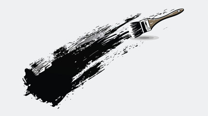 Paint brush black icon isolated on white background s