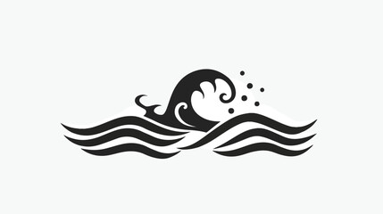 Outline wavector icon illustrationvector sea sign symbol