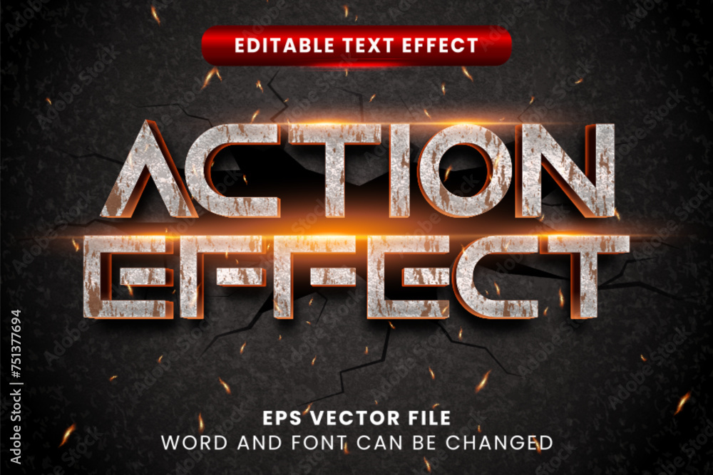 Poster action effect cinematic text effect. cinematic text style
