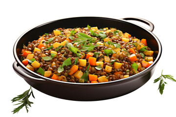 Savory Lentils and Rice Treat Isolated on Transparent Background.