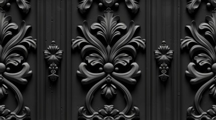 Floral cottagecore style pattern in black color.
