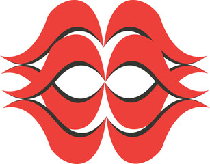 illustration red and black logos