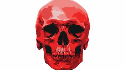 Red skull design isolated on white background.