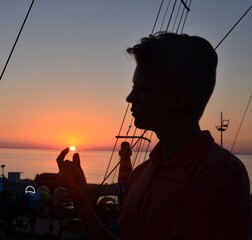 silhouette of a man in the sunset