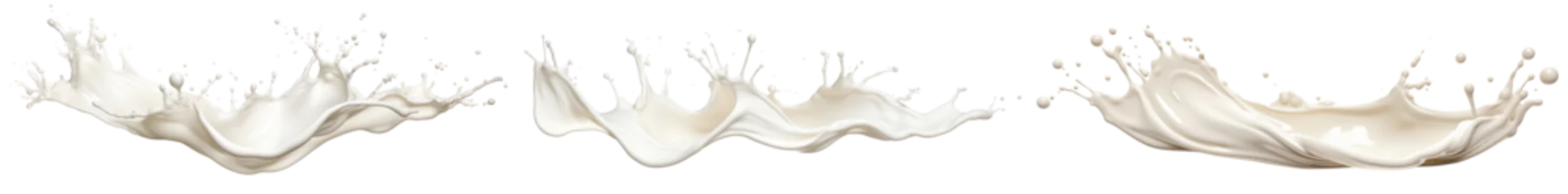 Selbstklebende Fototapeten Set of milk or cream splashes, cut out © Yeti Studio