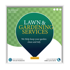Lawn and Gardening service post design, social media post design