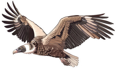 Sticker of the Vulture isolated on transparent Background - obrazy, fototapety, plakaty