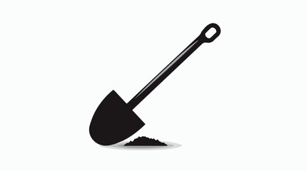 Shovel icon flat. isolated vector sign symbol. 