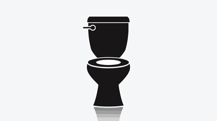 Simple black and white vector icon of toilet bowl