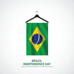 brazil independence day. brazil independence day creative ads design. social media post, vector, 3D illustration.