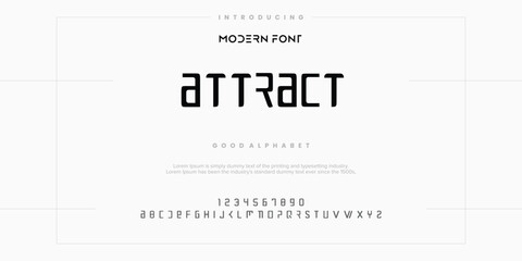 Abstract sci fi modern alphabet fonts. Science fiction typography sport, technology, fashion, digital, future creative logo font. vector illustration - obrazy, fototapety, plakaty