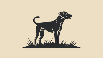 Stand hunting dog logo
