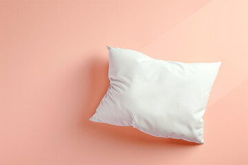 White Pillow Mockup on a Light Peach Background.