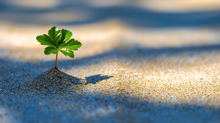 a plant growing out of sand - obrazy, fototapety, plakaty