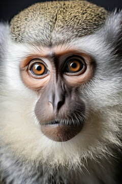 Portrait of a monkey. Ai Generative