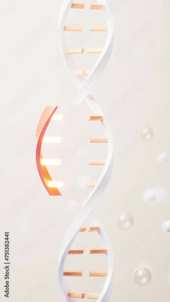 Poster dna and mutation with biological concept, 3d rendering.