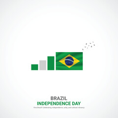 brazil independence day. brazil independence day creative ads design. social media post, vector, 3D illustration.