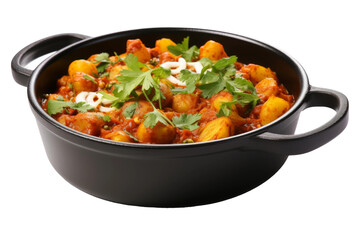 Delicious Spicy Chickpea Curry Pleasure Isolated on Transparent Background.