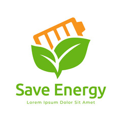 Save energy icon. Energy saving symbol vector