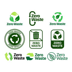 Zero waste icon label vector set vector illustration