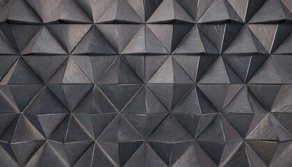 Black Block Triangular Tile Wallpaper: A Stylish 3D Rendering"