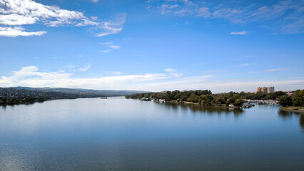 bank of Danube river in Novi Sad in autumn