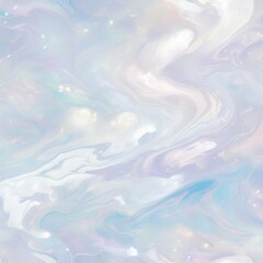 Obraz premium Pastel holographic swirls in a celestial marbled dreamscape