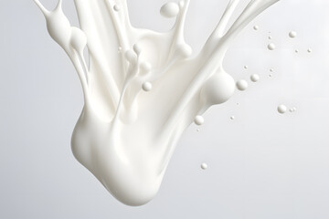 Milk creamy splash isolated on white background