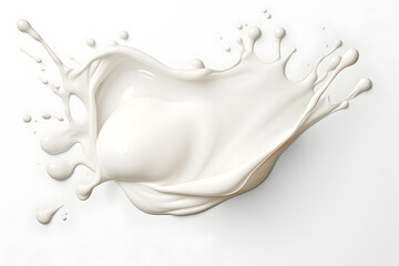 Fototapeta premium Milk creamy splash isolated on white background