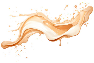 Fototapeta premium Creamy liquid watercolor colorful splash isolated on white background
