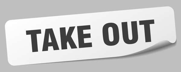 take out sticker. take out label