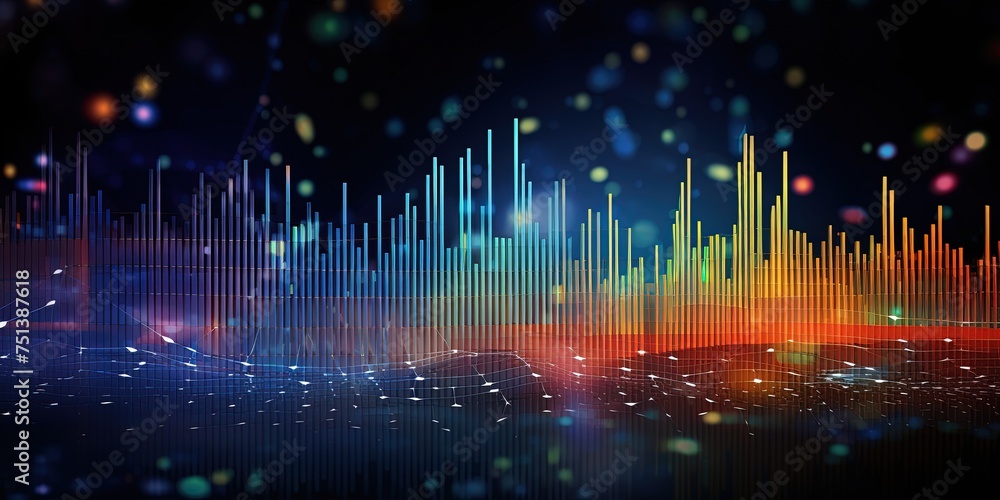 Poster new age of data visualization. data science and visual management design concept. abstract backgroun