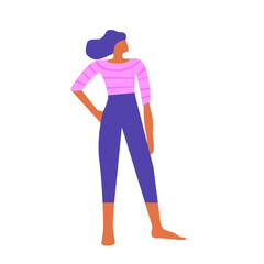 Abstract Woman Bright Bold Silhouette Icon Isolated on White