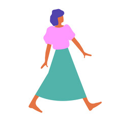 Abstract Woman Bright Bold Silhouette Icon Isolated on White