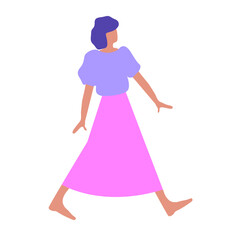 Abstract Woman Bright Bold Silhouette Icon Isolated on White