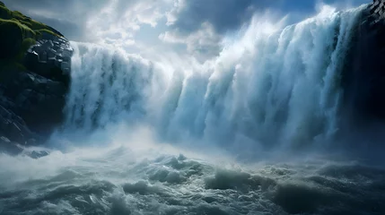 Glasbilder Nordeuropa Gullfoss waterfall in Iceland