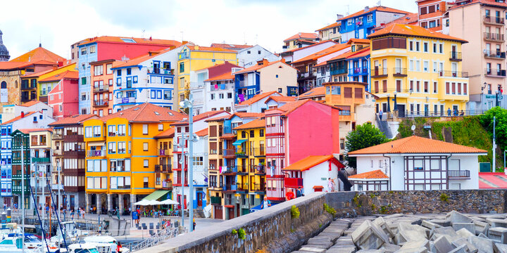 Bermeo Harbour, Bermeo, Biscay, Bizkaia, Vizcaya, Basque Country, Spain, Europe
