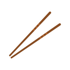 wooden chopsticks vector, flat chopsticks on white