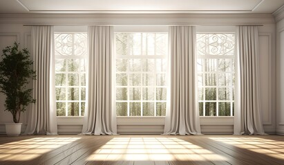 Fototapeta na wymiar Allenjoy White Curtain Window
