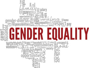Gender Equality word cloud conceptual design isolated on white background.