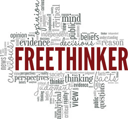 Freethinker word cloud conceptual design isolated on white background.