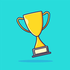 Champion Cup Trophies Illustrator, Cartoon, Vector, Icon Isolated