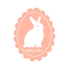 Happy Easter concept design, story template and banner set with bunny. Happy Easter Hand drawn calligraphy . Design for holiday greeting card and invitation of the Easter day.