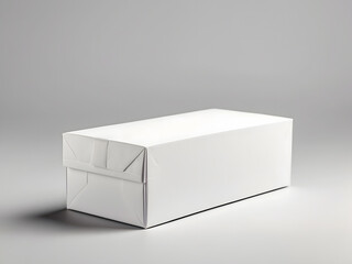 White plain blank empty unfolded vertical product packaging branding box on an isolated background design.