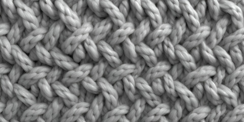 Cozy Textured Knitting Wool Background, Gray rope pattern seamless texture

