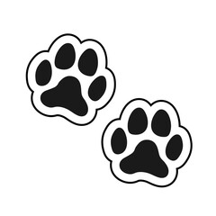 Paw Sticker Vector Isolated. Black cat and dog animal paw. Cat Footprint. Cat paw for sticker, logo