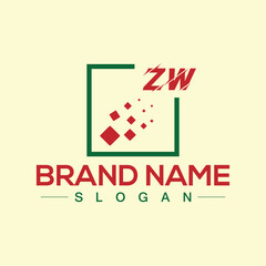 Letter ZW unique logo design for brand awareness