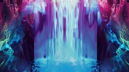 抽象的で未来的な滝のイメージ