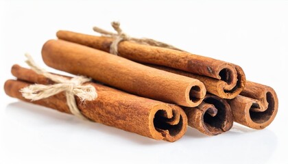 cinnamon sticks isolated on white background